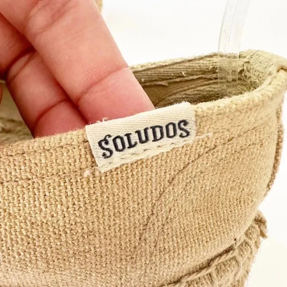 SOLUDOS Size 6 Tan Canvas Espadrille Flats Casual‎ Summer